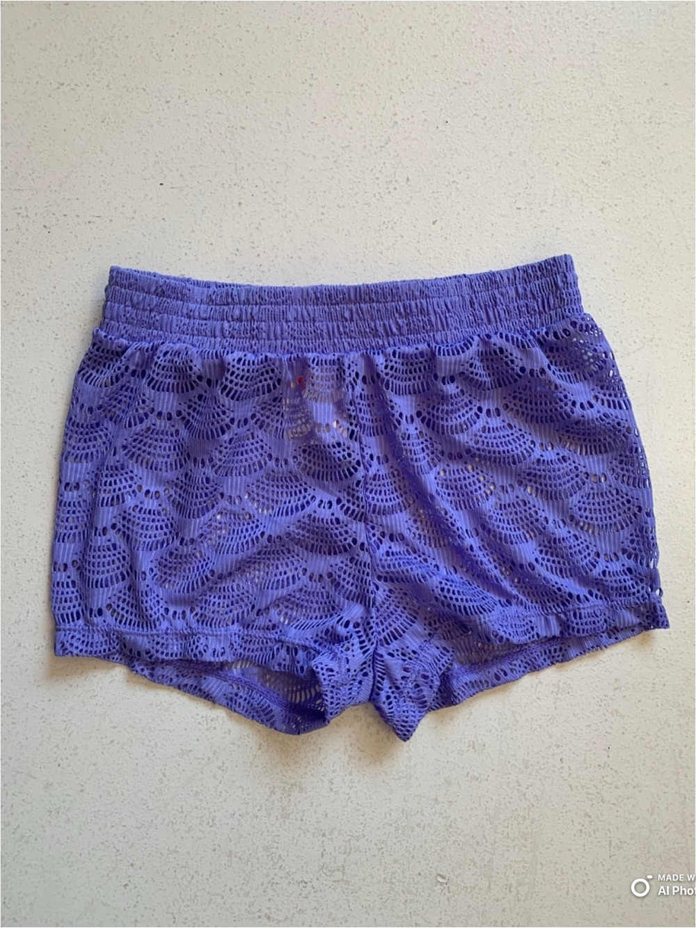 Cat & Jack Girl’s Purple Crochet Swim Coverup Beach Shorts Size Small NWT